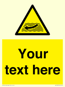 Custom Warning strong river flows